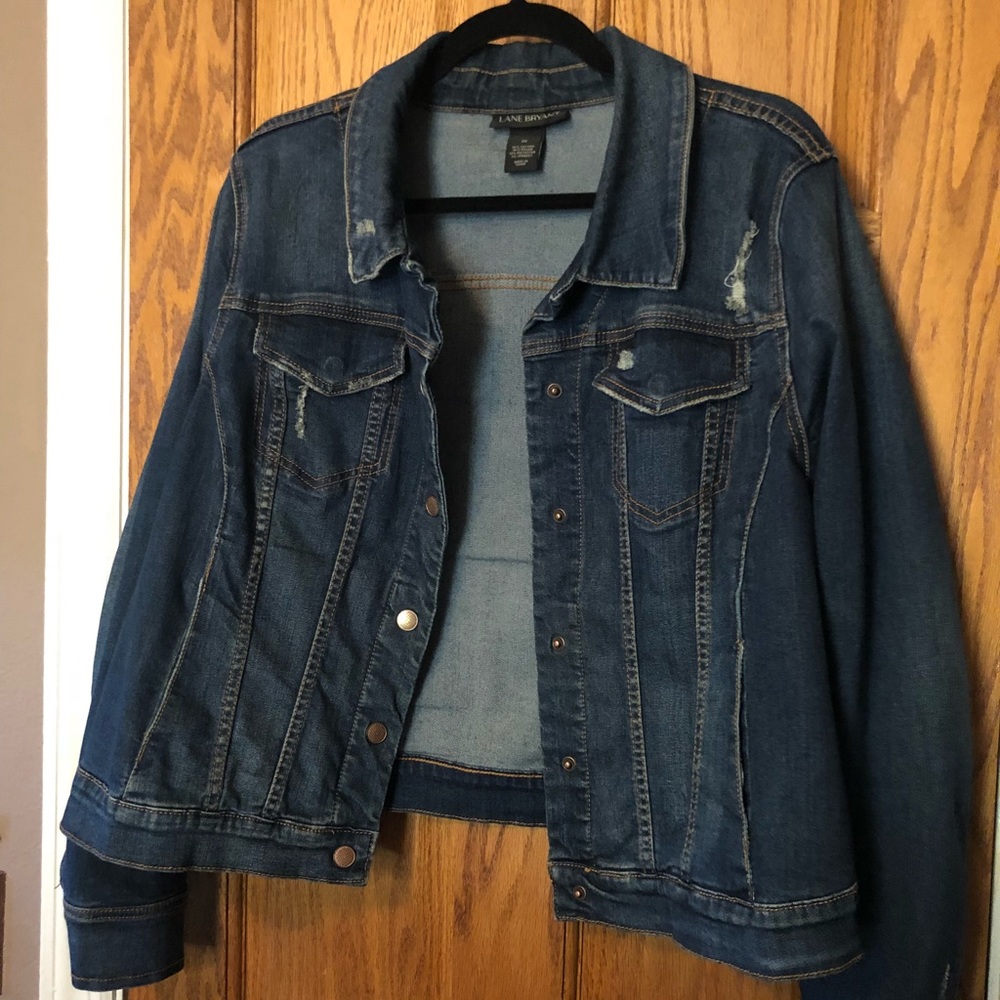 Lane Bryant Distressed Jean Jacket